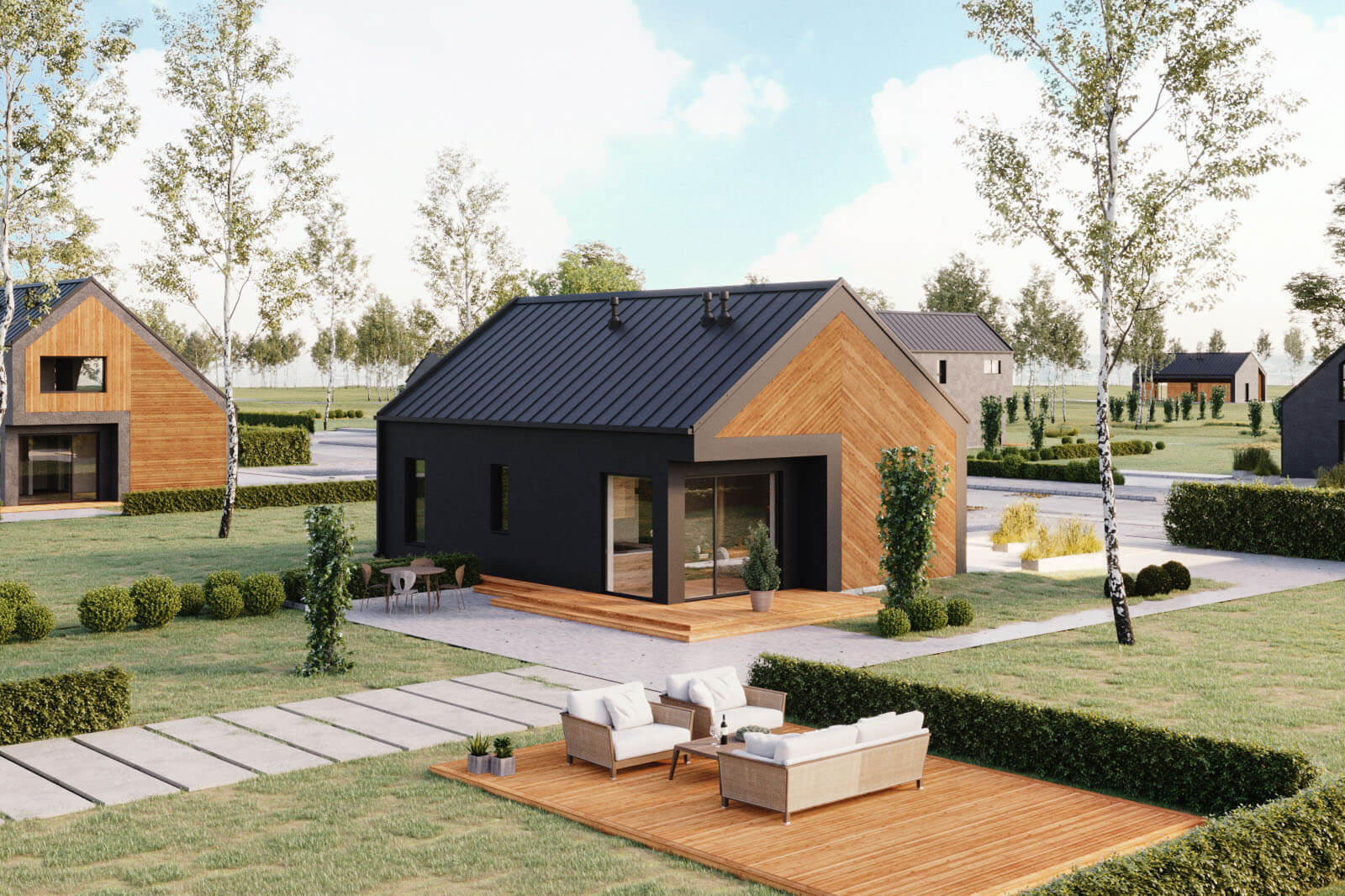 Projekty domów 55m2 - dom stodoła 55 m2 - projekt domu parterowego 55m2