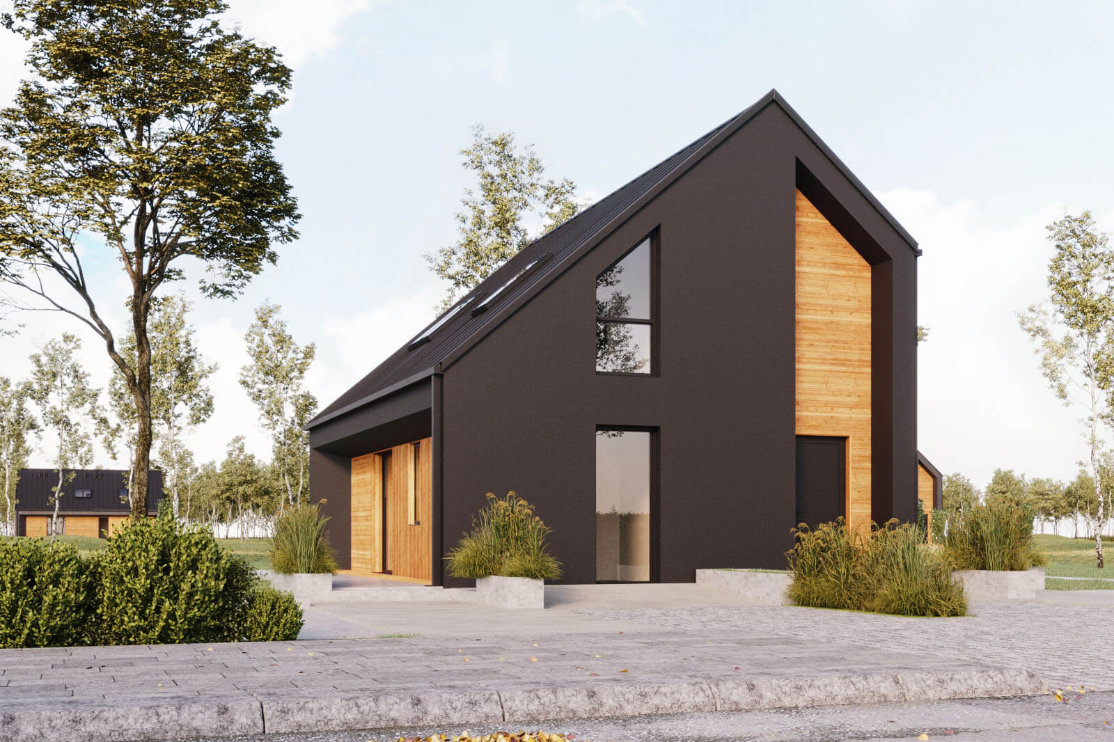Projekty domów 90m2 - dom stodoła 90 m2 - projekt domu z poddaszem 90m2